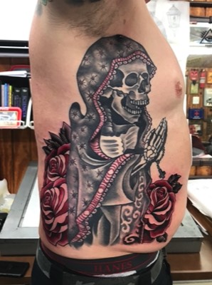  Virgin Mary skeleton tattoo 