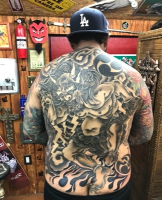  Japanese Raijin Oni Tattoo 