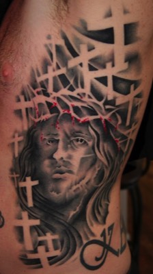  Trash polka Jesus Christ tattoo  