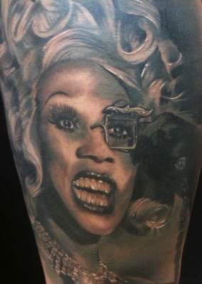  RuPaul drag queen Tattoo by Brandon Notch 