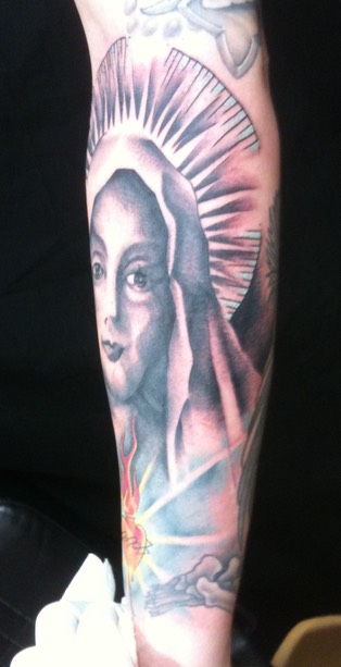 Freshly Tattooed virgin Mary tattoo by Brandon Notch 