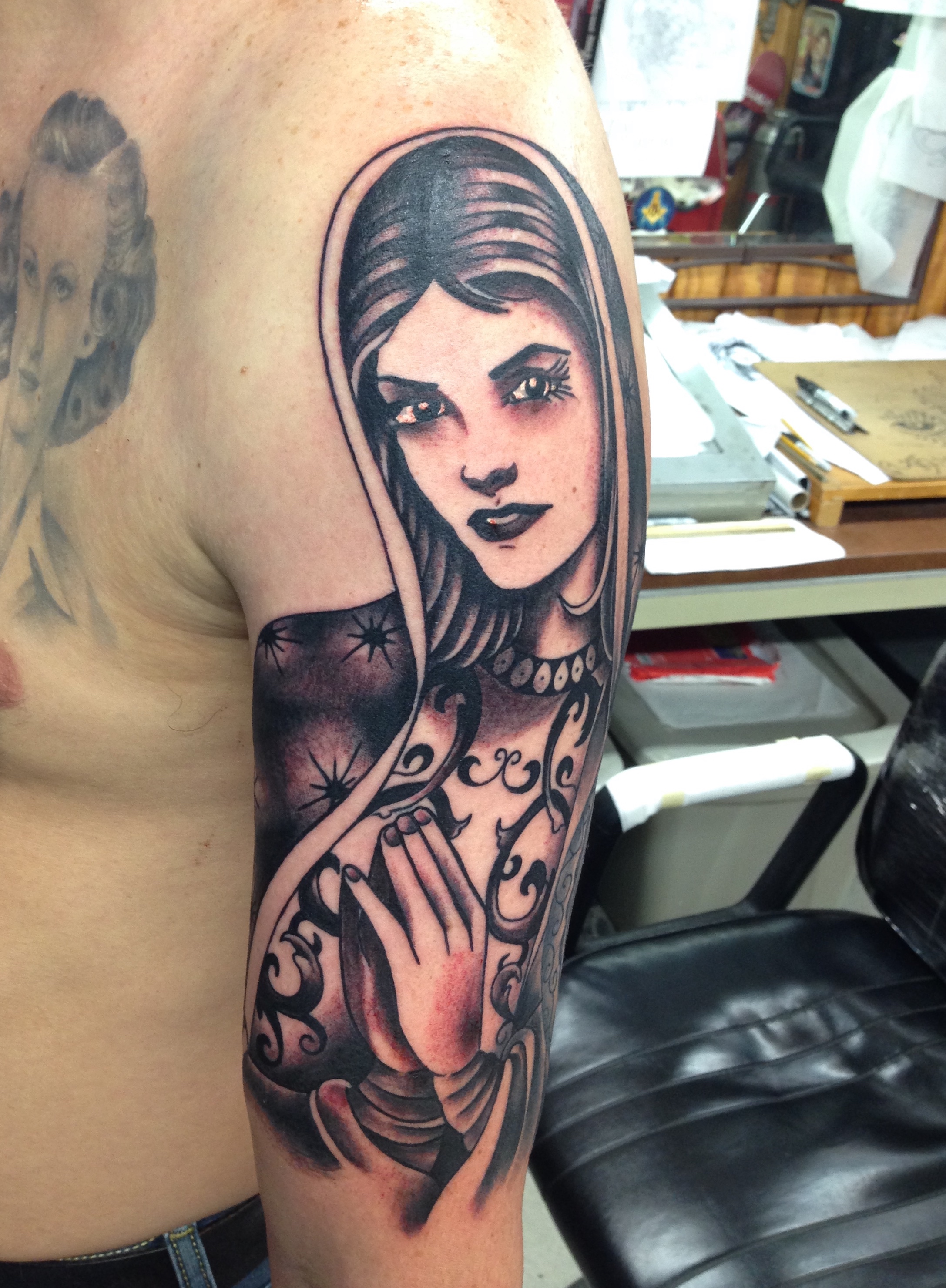  Sleeve in-progress. Tattooing by Brandon Notch 