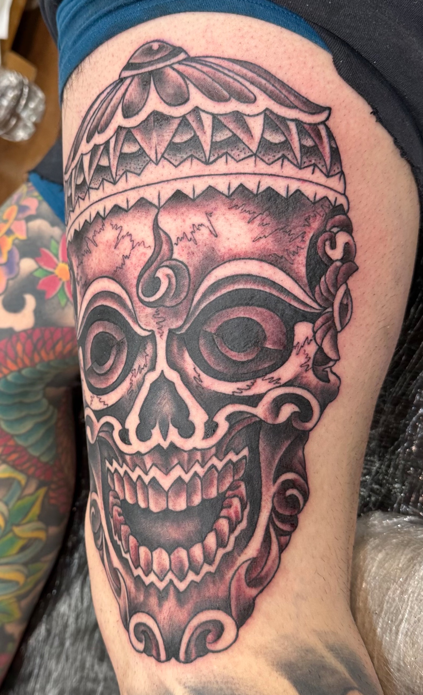  Tibetan skull tattoo by Notch 