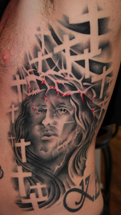  Trash polka Jesus Christ tattoo  