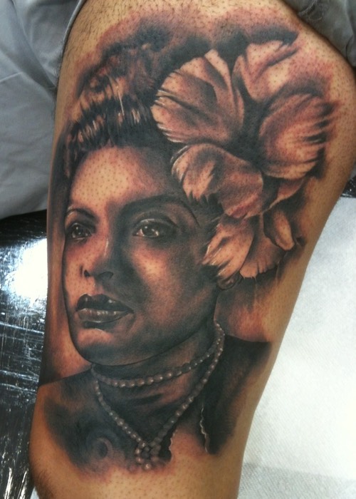  Billy Holiday tattoo by Brandon Notch 
