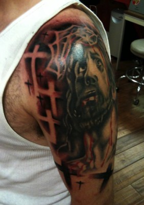  Jesus tattoo by Brandon Notch 