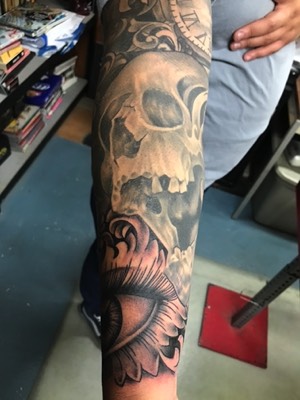  Skull sleeve by Brandon Notch 