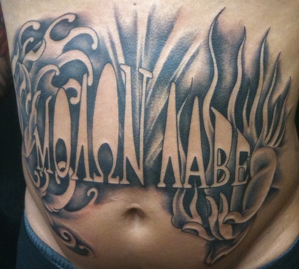  Molon labe tattoo by Brandon Notch 