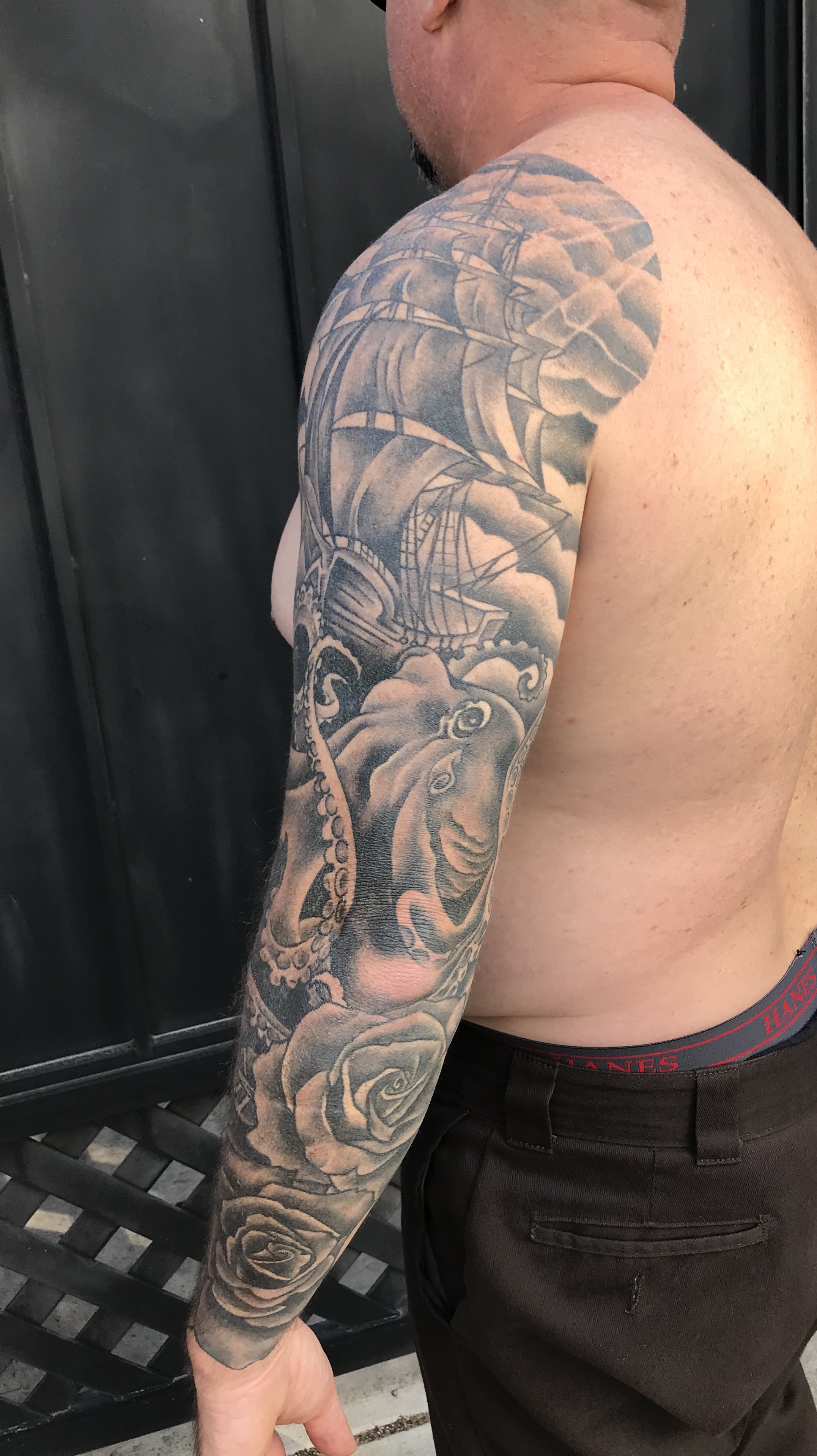  Octopus nautical tattoo by Brandon Notch 