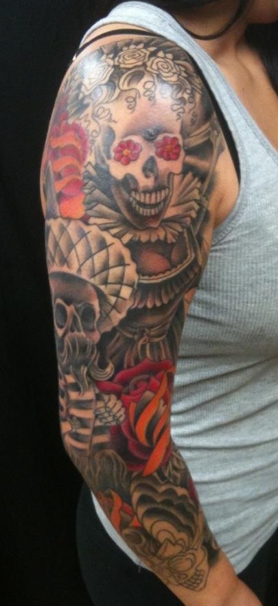  Day of the dead inspired tattooing by Brandon Notch 