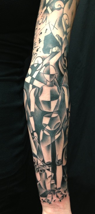  Trash Polka sleeve tattoo by Brandon Notch 