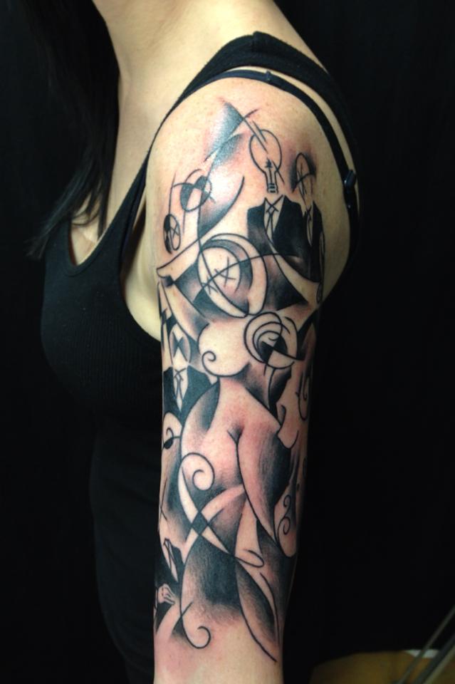  Trash Polka sleeve tattoo by Brandon Notch 