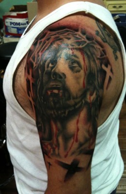  Jesus tattoo by Brandon Notch 