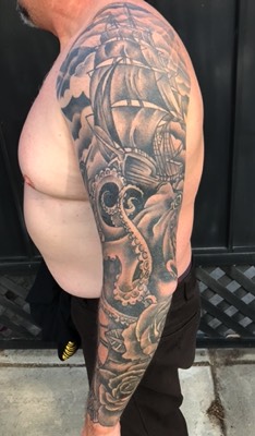  Octopus nautical tattoo by Brandon Notch 