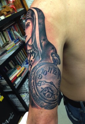  Sleeve in-progress. Tattooing by Brandon Notch 