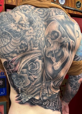  Grim Reaper tattooed by Brandon Notch 