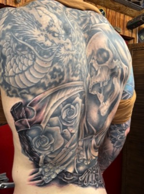  Grim Reaper tattooed by Brandon Notch 