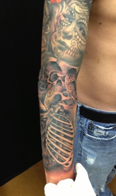  Day of the Dead black & gray sleeve by Brandon Garic Notch 