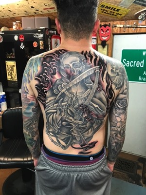  Jesus & grim reaper tattoo by Brandon Notch 