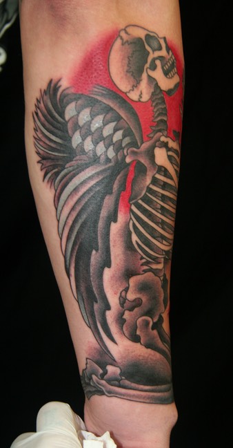  Skeleton angel tattoo by Brandon Notch 