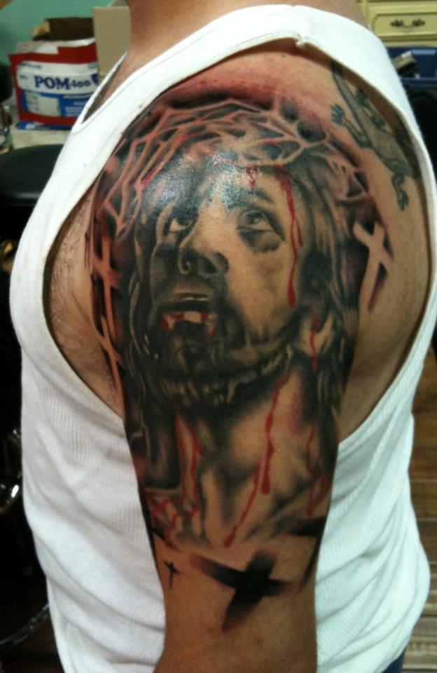  Jesus tattoo by Brandon Notch 