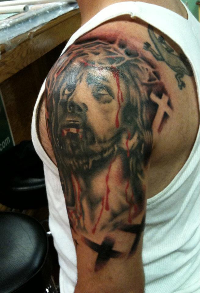  Jesus tattoo by Brandon Notch 
