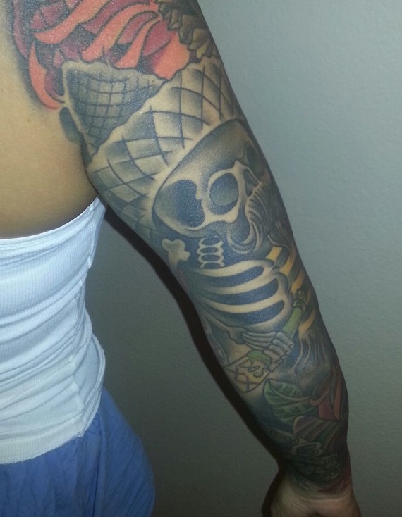  Day of the dead inspired tattooing by Brandon Notch 
