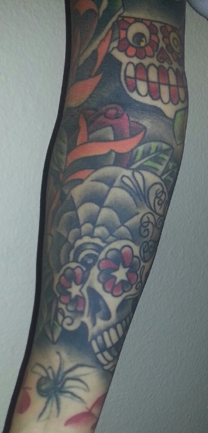  Day of the dead inspired tattooing by Brandon Notch 