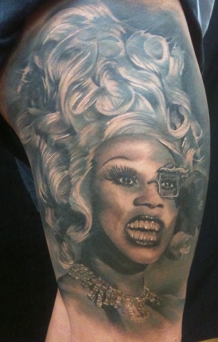  RuPaul drag queen Tattoo by Brandon Notch 