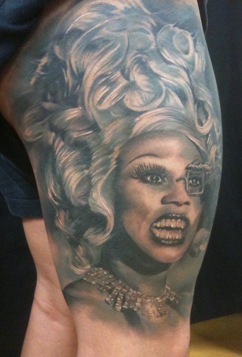  RuPaul drag queen Tattoo by Brandon Notch 