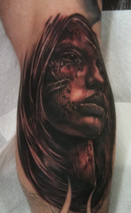  Zombie girl tattoo by Brandon Notch 