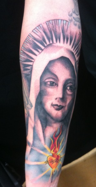 Freshly Tattooed virgin Mary tattoo by Brandon Notch 