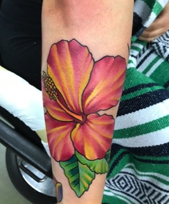  Hibiscus flower tattoo  
