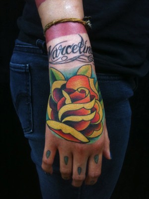  Hand rose tattoo  
