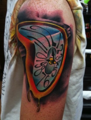  Salvador Dali Melting Clock Tattoo 