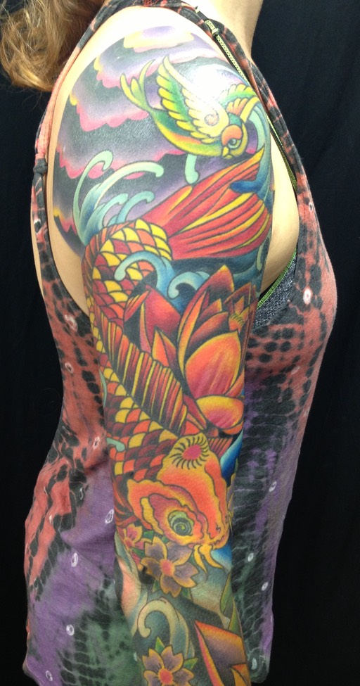  Japanese Koi fish sleeve 