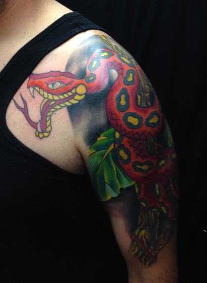 Traditional snake tattoo 
