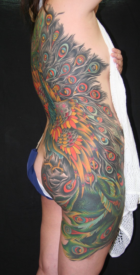  Traditional Japanese Peacock tattoo by Brandon Notch 