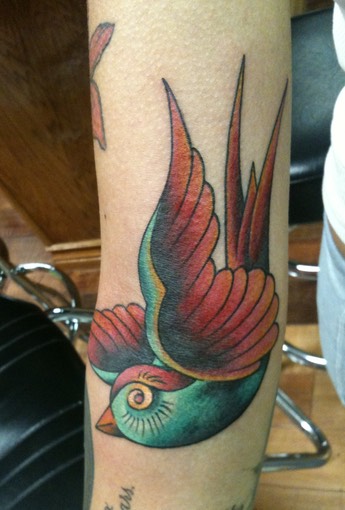  Traditional sparrow tattoo 