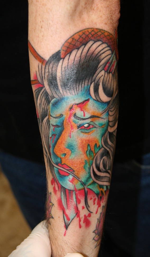  Japanese geisha head tattoo 