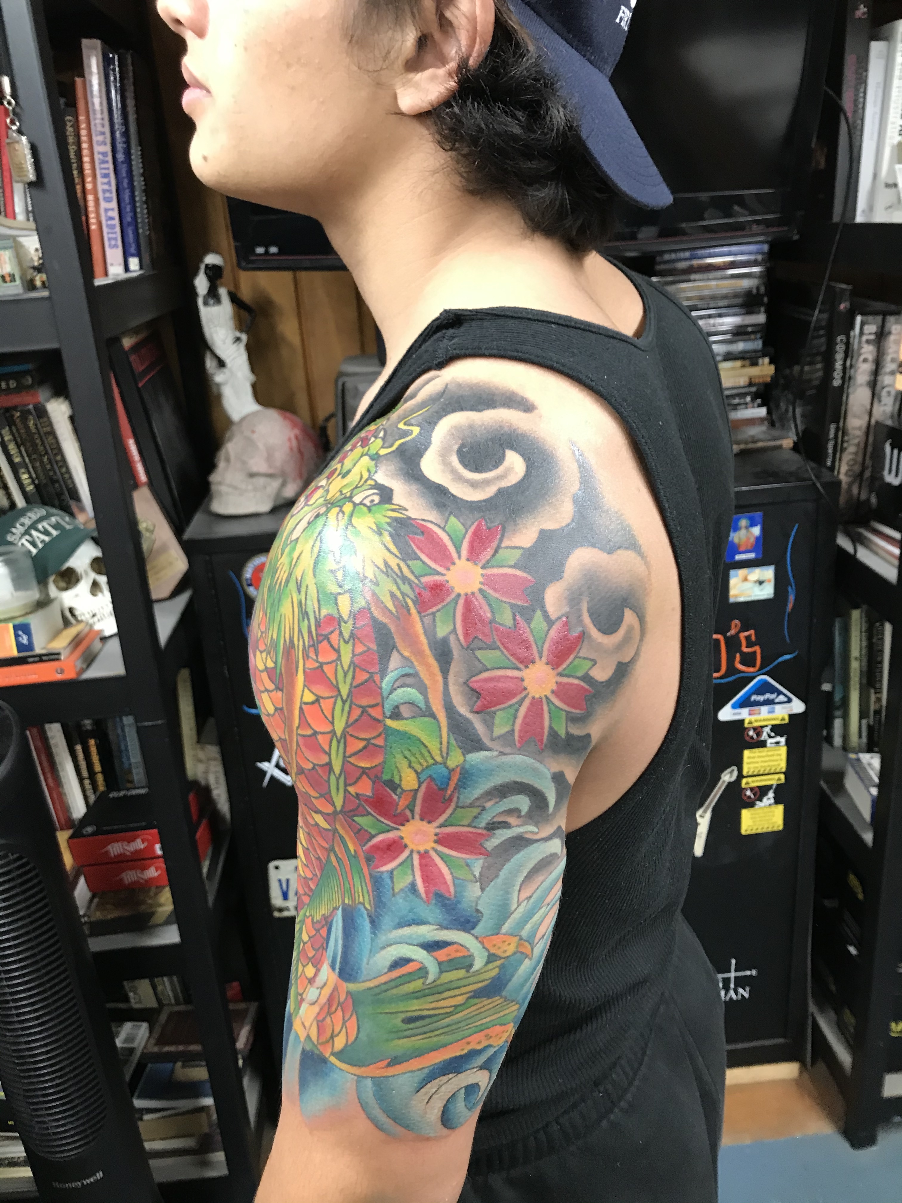 Koi transforms into dragon tattoo by Brandon Notch 