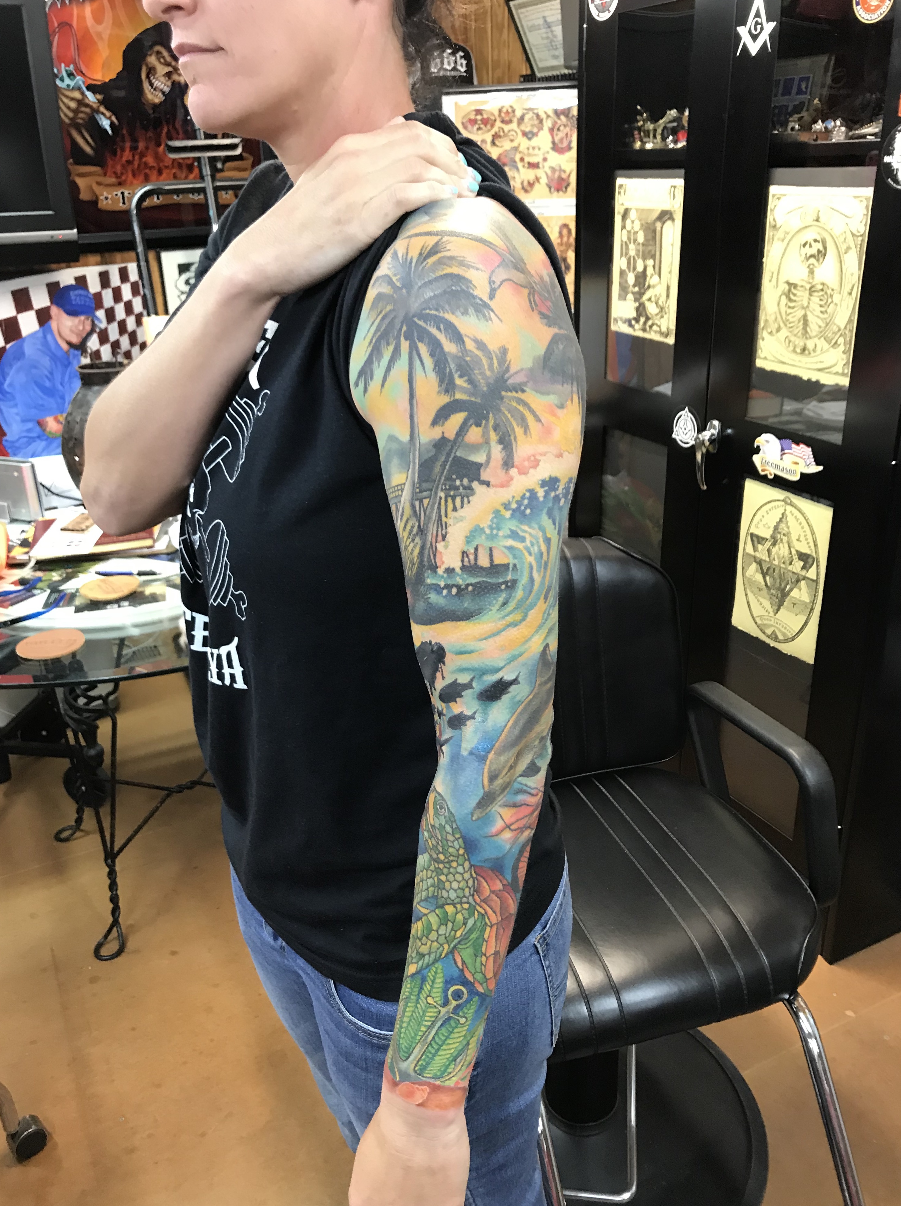  Underwater tattoo sleeve  