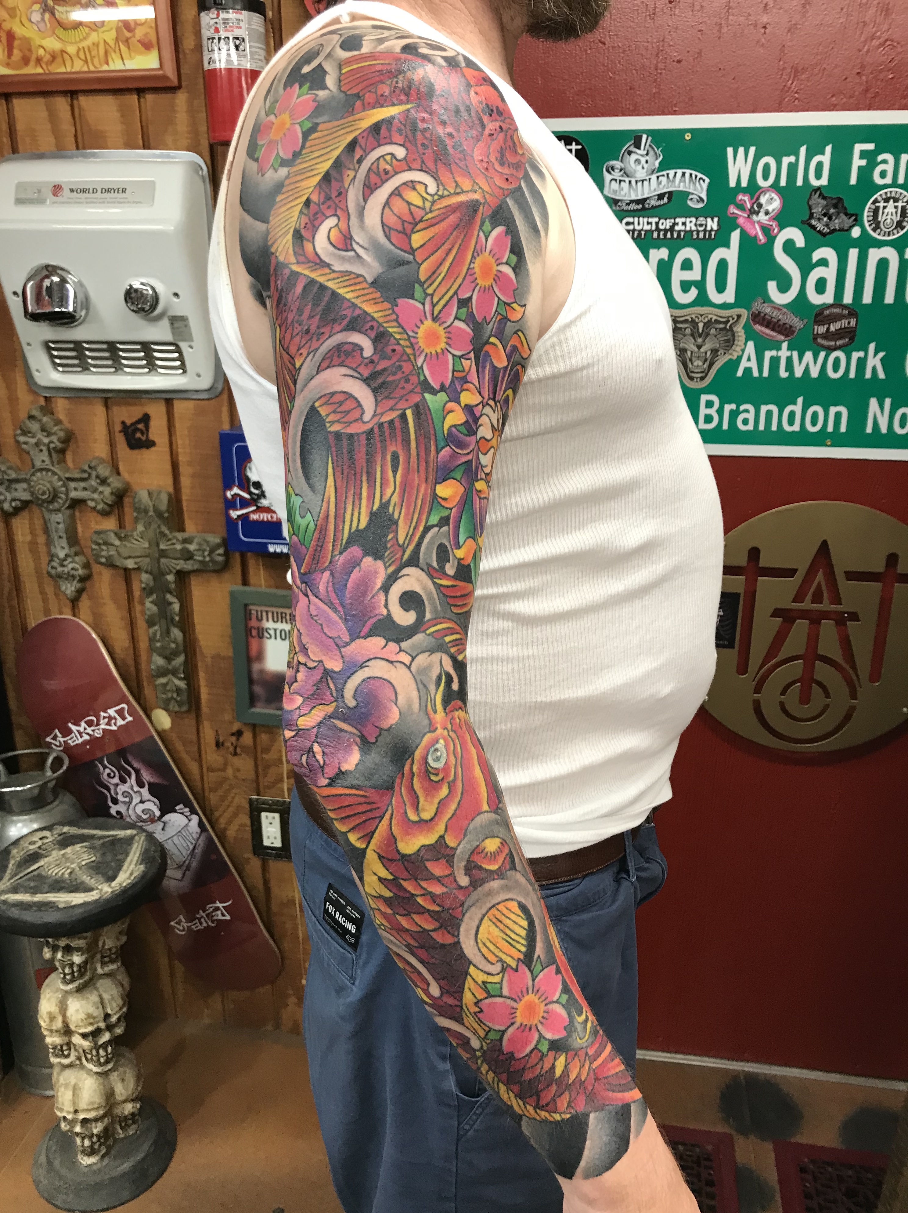  Japanese color Koi Fish sleeve by B Notch 