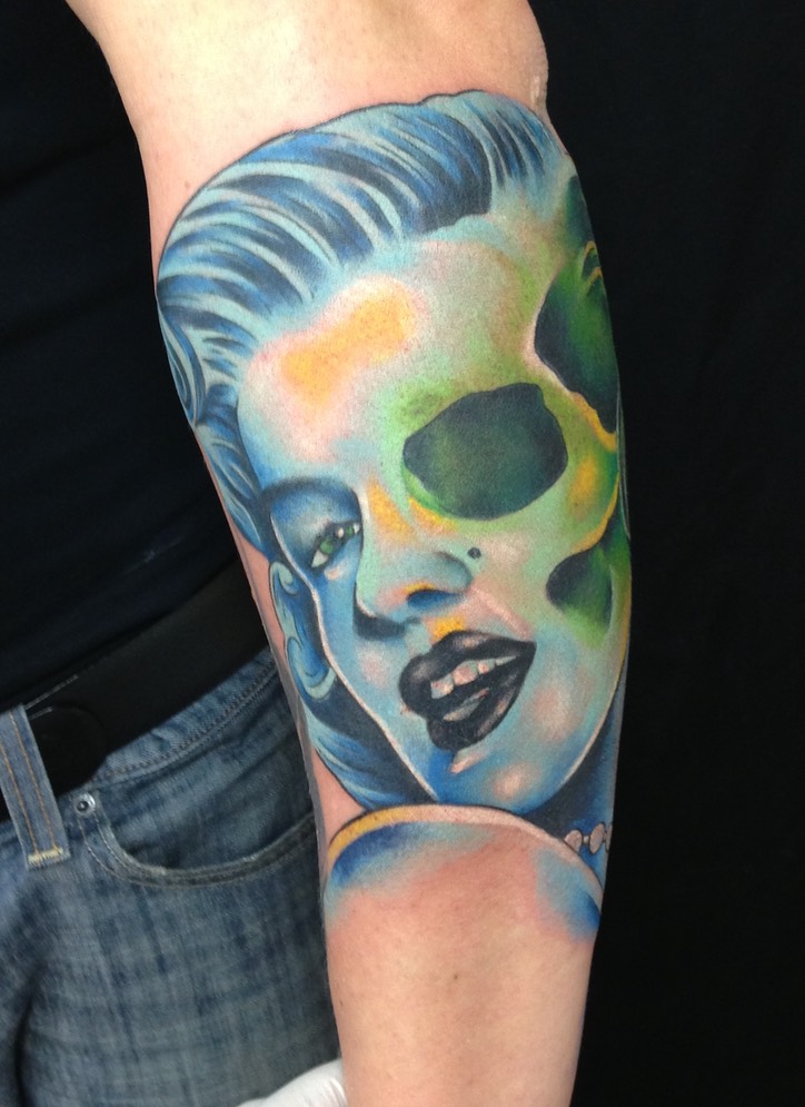  Marilyn Monroe skull tattoo by brandon notch 