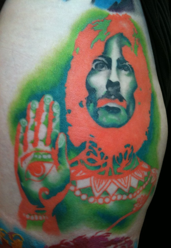  George Harrison art portrait tattoo 