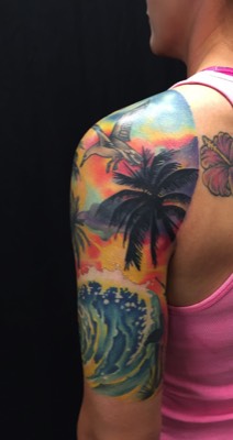  California Ocean Scene Tattoo by Brandon Notch 