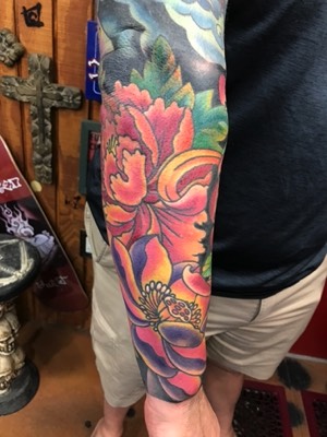  Japanese peony & lotus sleeve by Brandon Notch 
