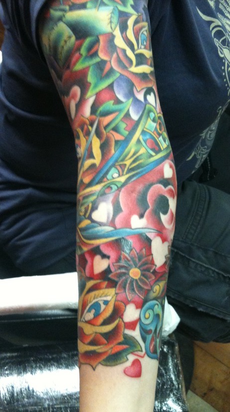  New School Tattoo by Brandon Notch 