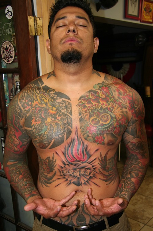  Japanese chest panel tattoos 