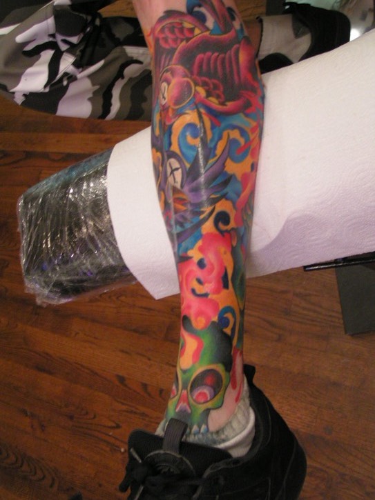  New School Tattoo by Brandon Notch 